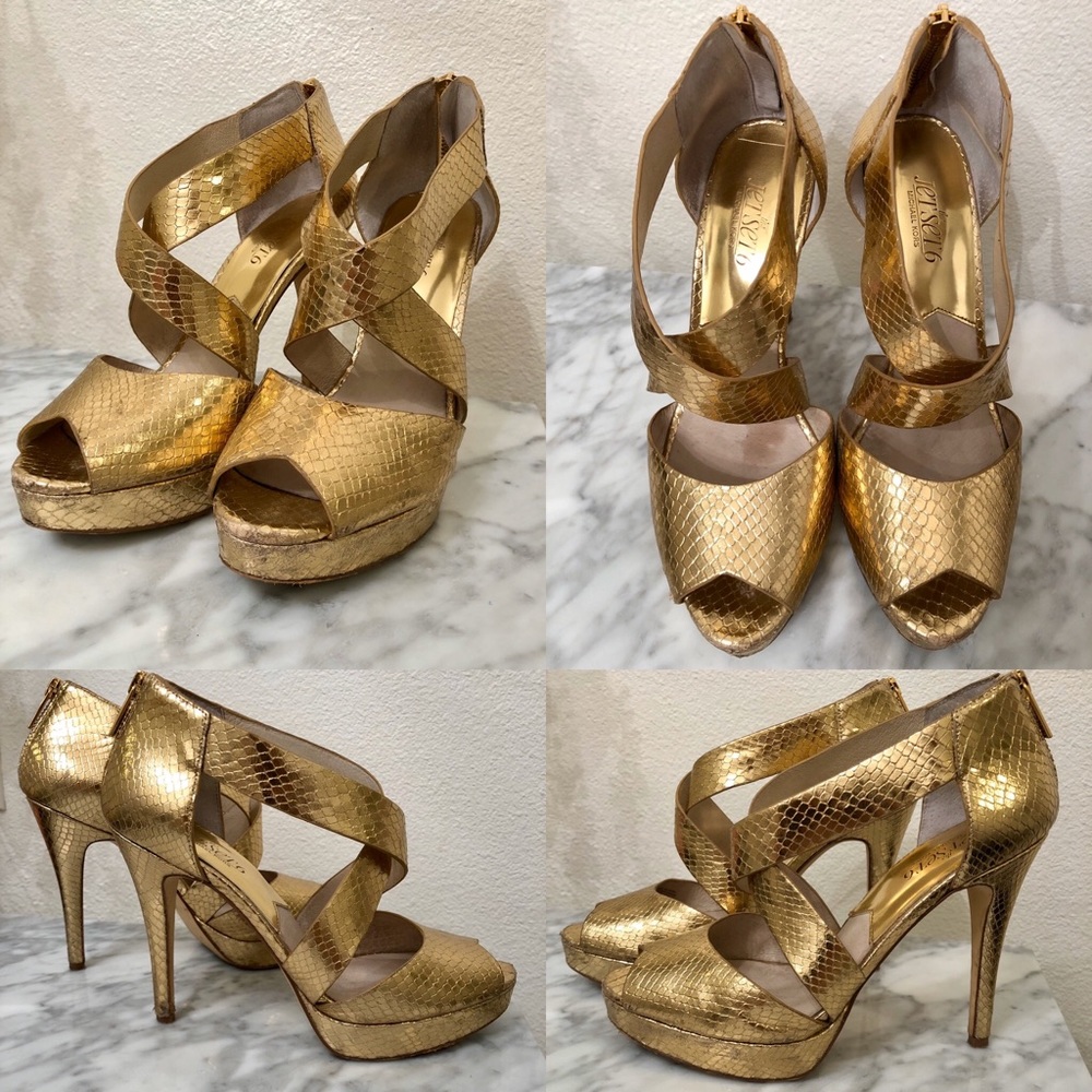Michael Kors, The Jet Set 6, Gold Ariel Platform